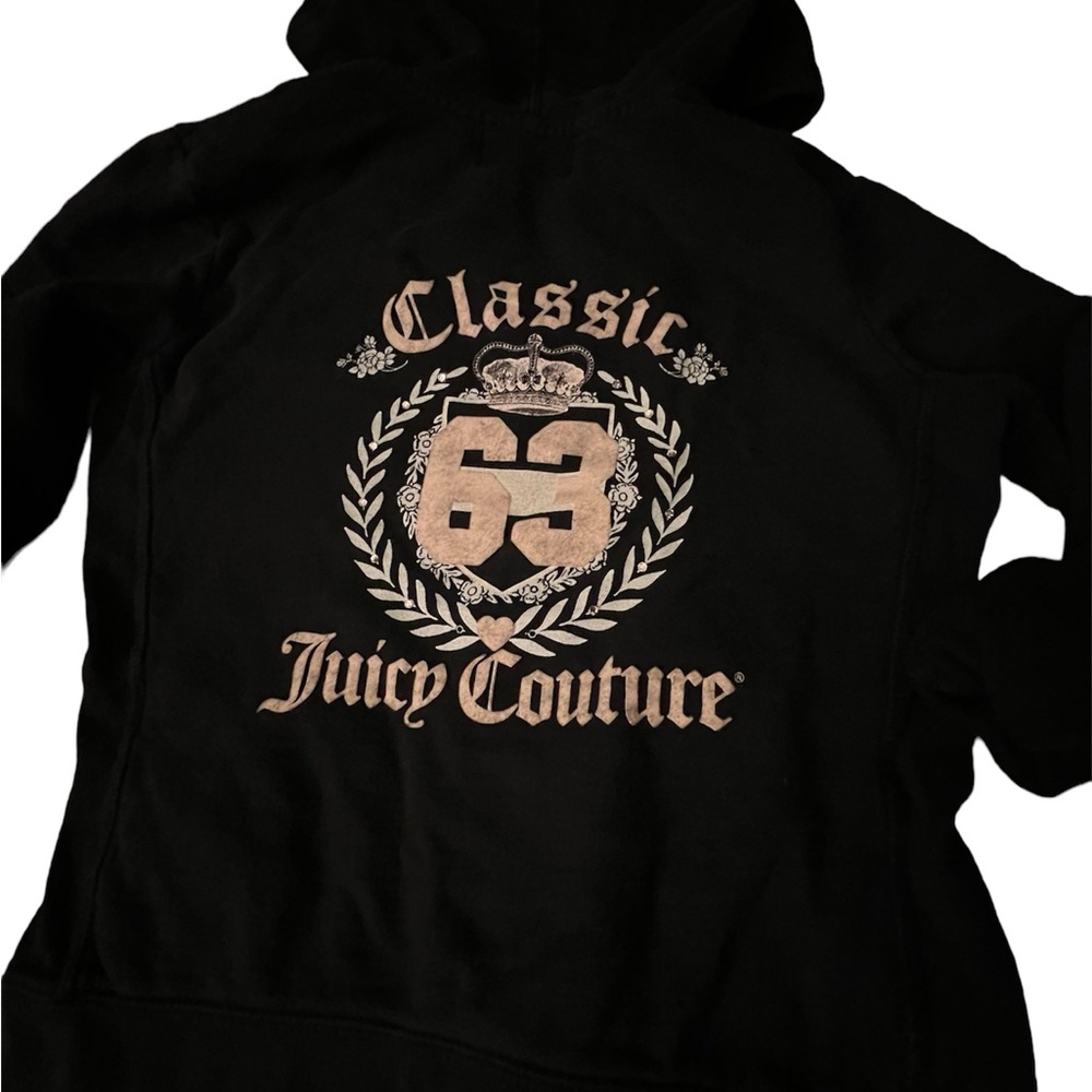 Y2K Authentic Classic Juicy Black Zip Up Hoodie! Size Small